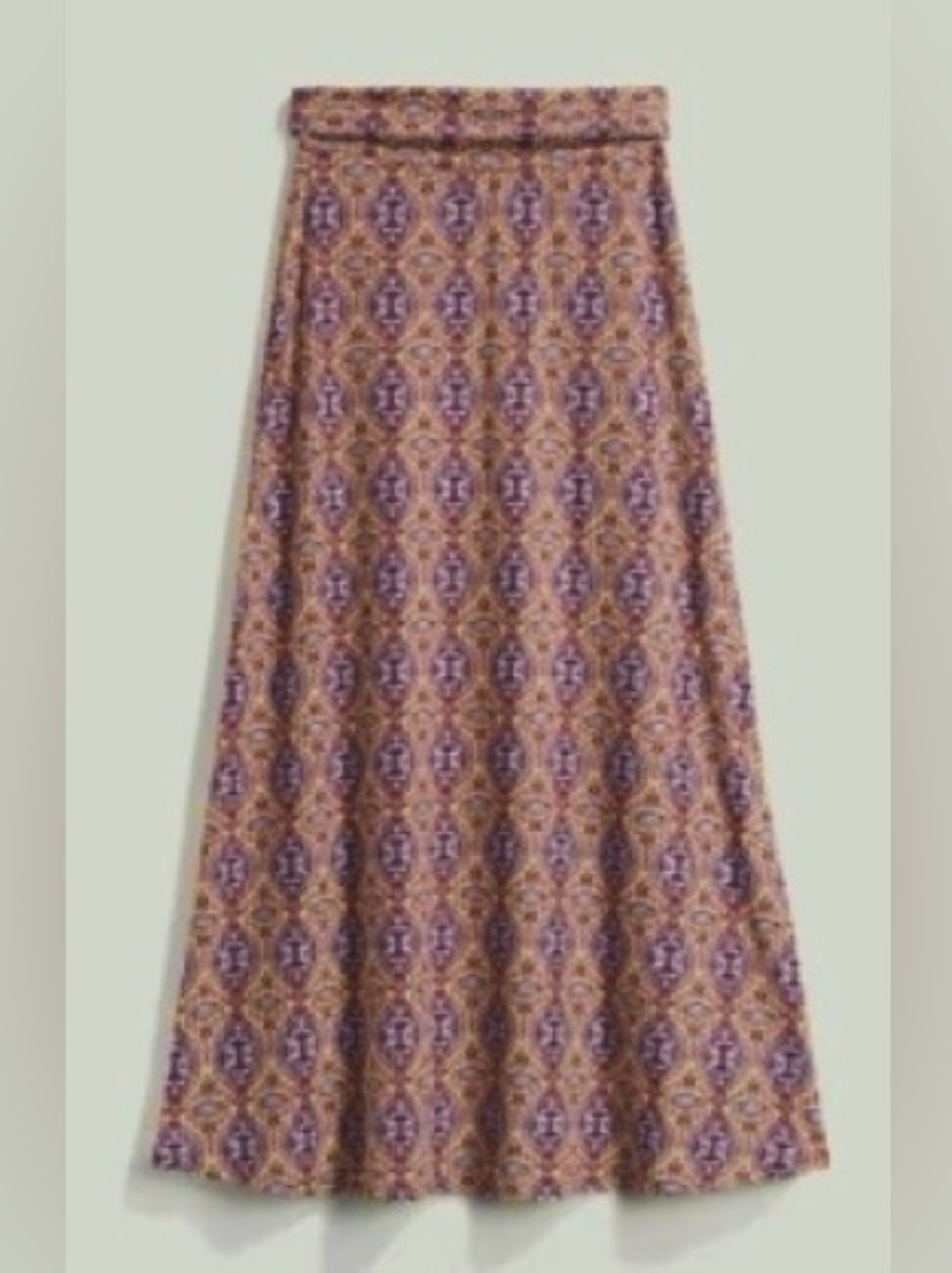 Women’s Purple and Orange Patterned Maxi Skirt